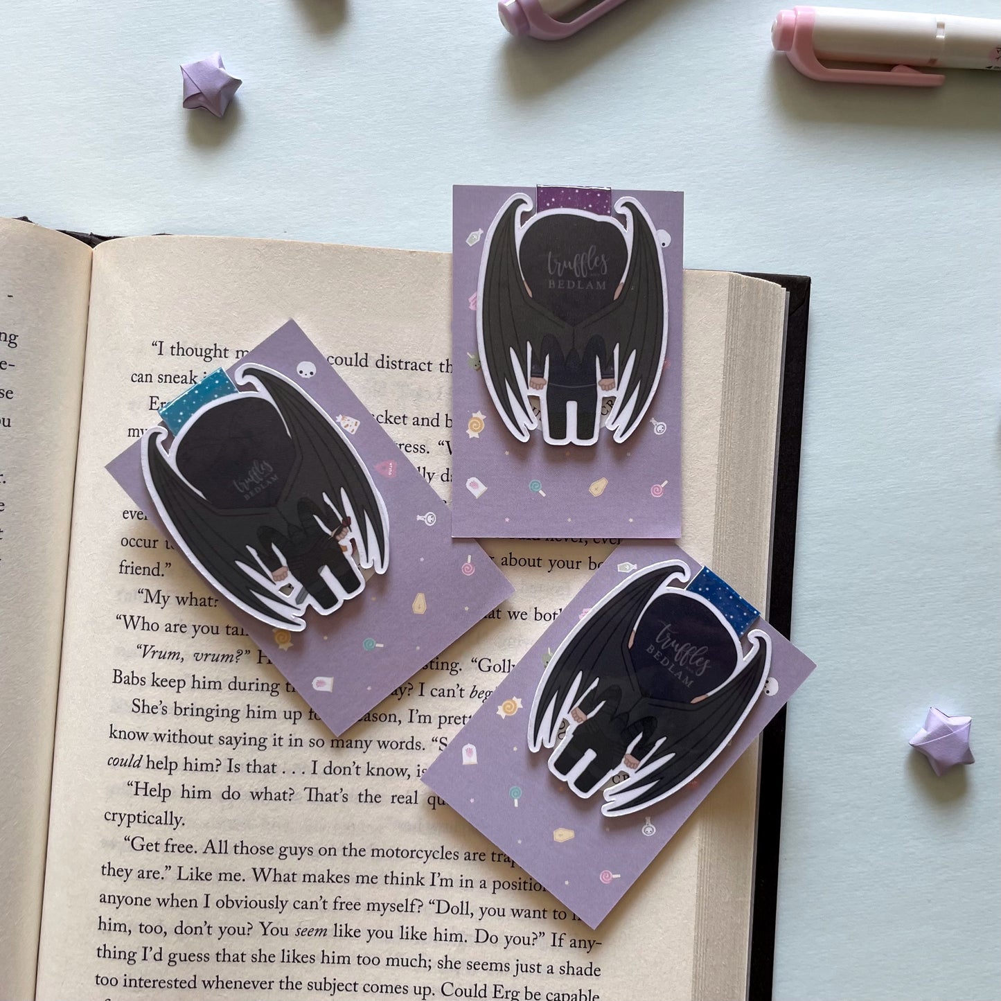 Bat Boys Magnetic Bookmark Trio: Rhysand, Cassian und Azriel, inspiriert von ACOTAR
