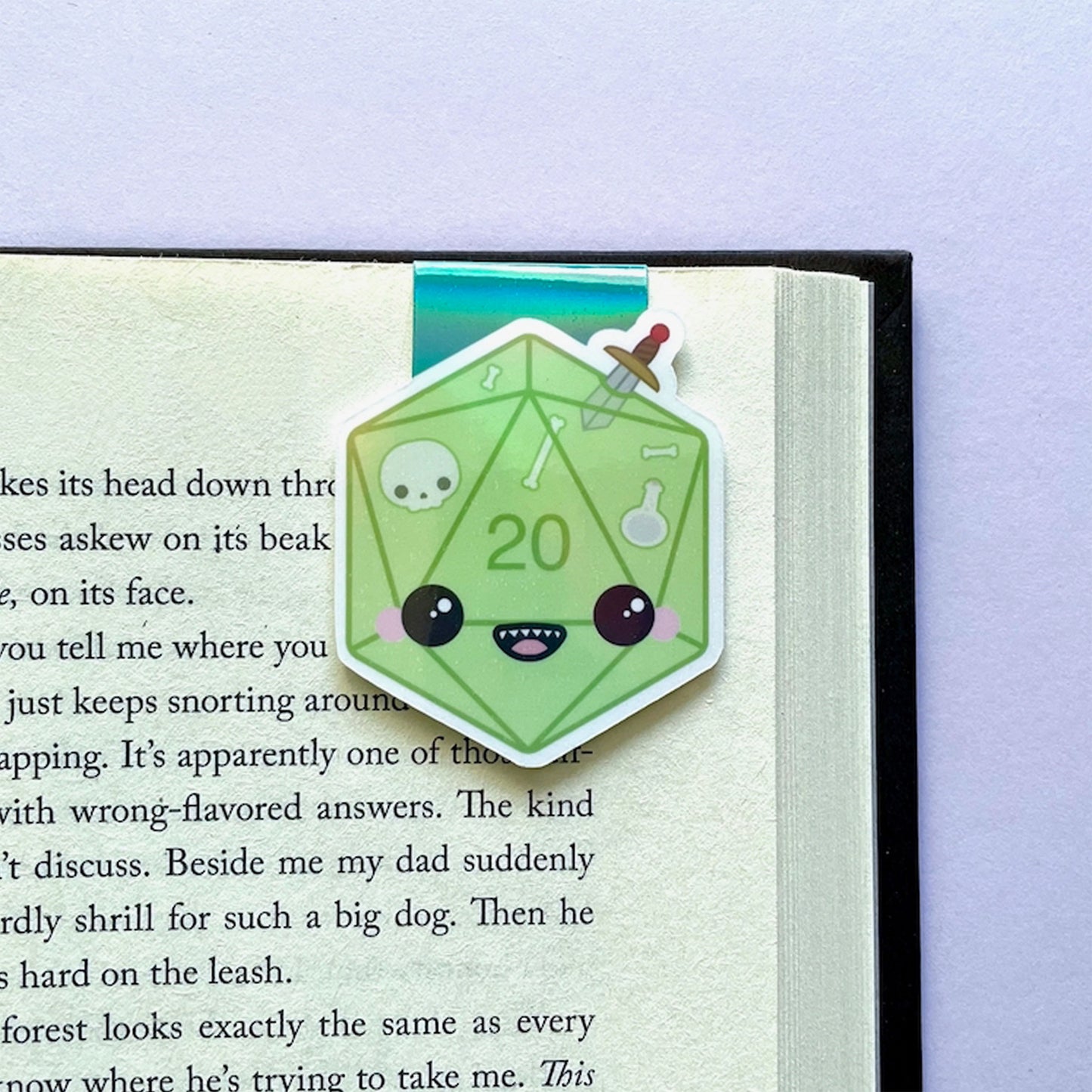 Gelatinous D20 Die Tabletop Gaming Bookmark