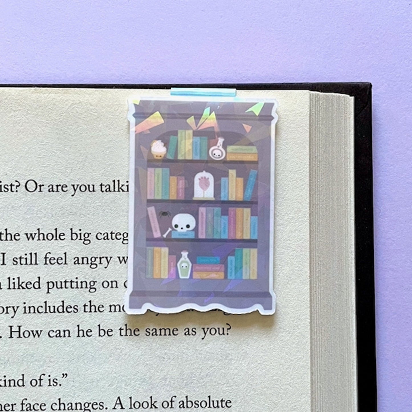 Purple Reading Lover Bookshelf "Shelfie" Magnetic Bookmark