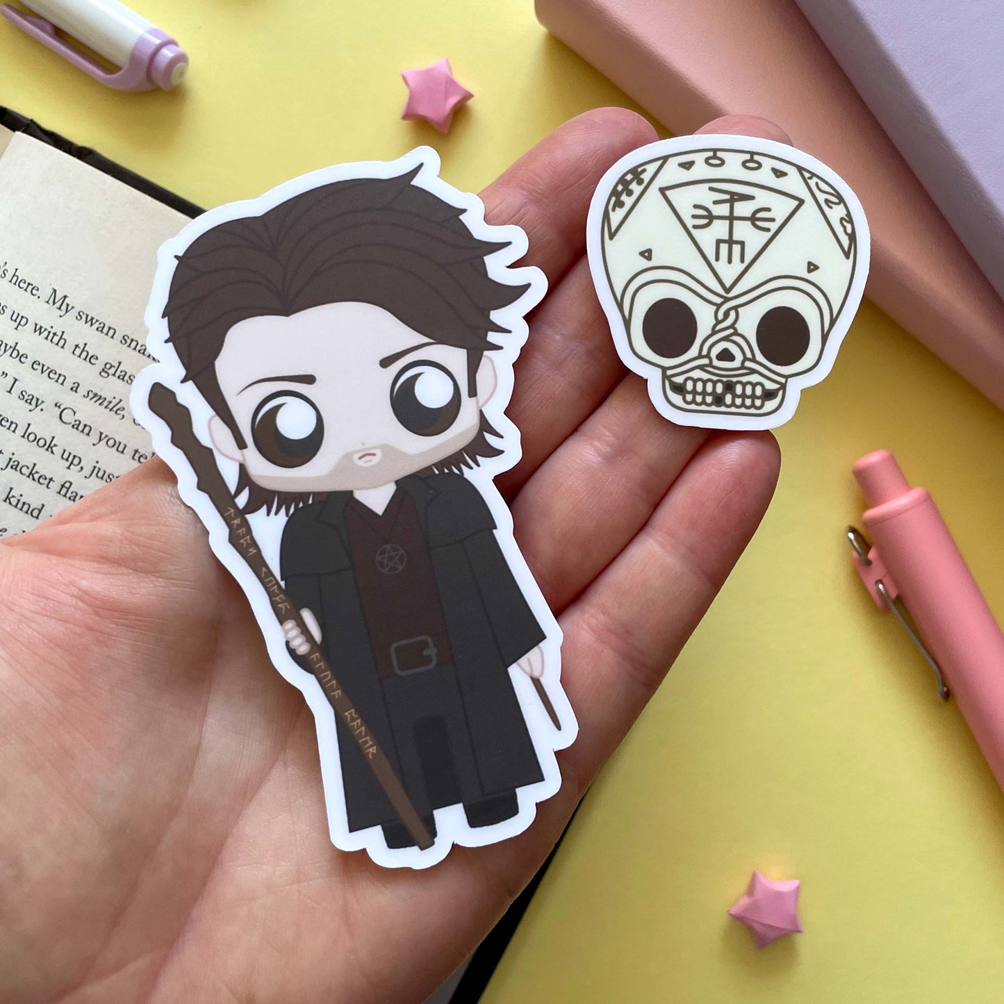 Harry Dresden and Bob the Skull - 4" Vinyl Sticker Set