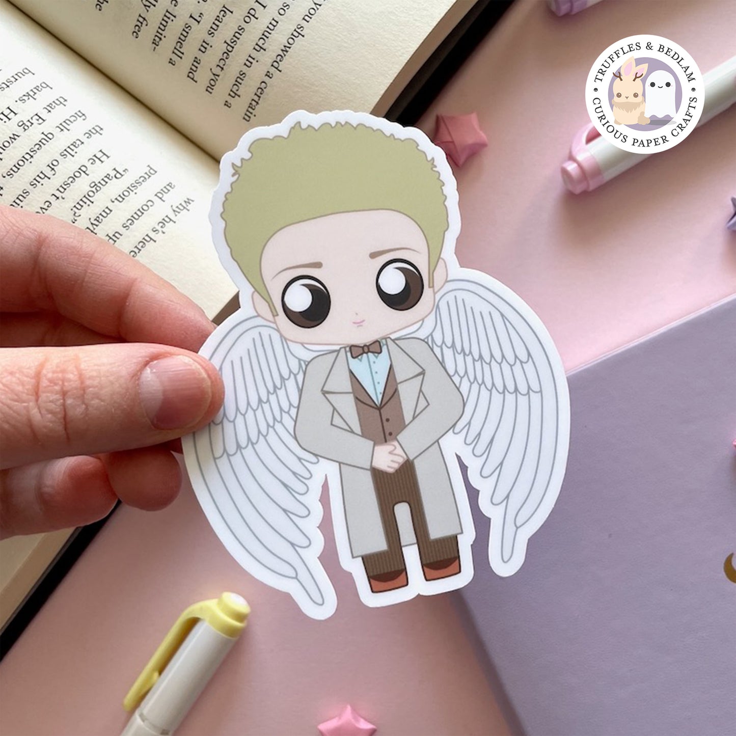 Crowley & Aziraphale "Ineffable Husbands" inspired by Good Omens - 4" Vinyl Sticker Set