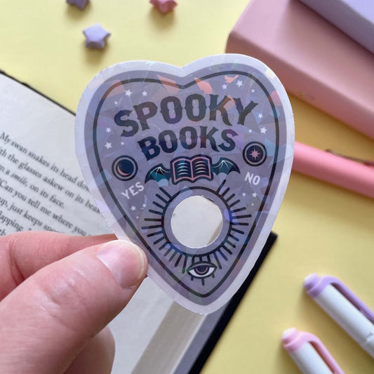 Copy of Spooky Books Talking Board Planchette - Vinyl Sticker in Purple