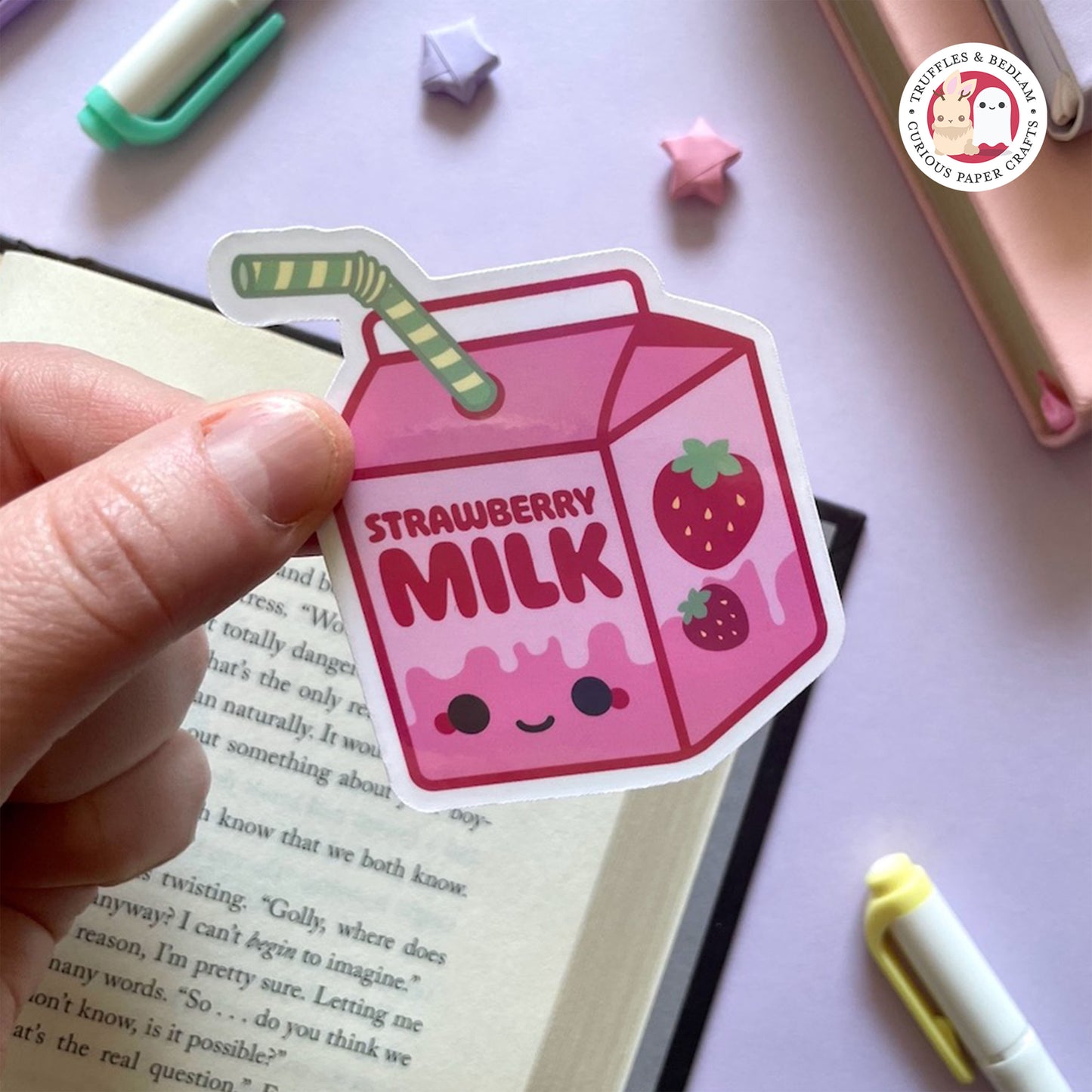 Strawberry Milk - 3" Holographic Vinyl Sticker
