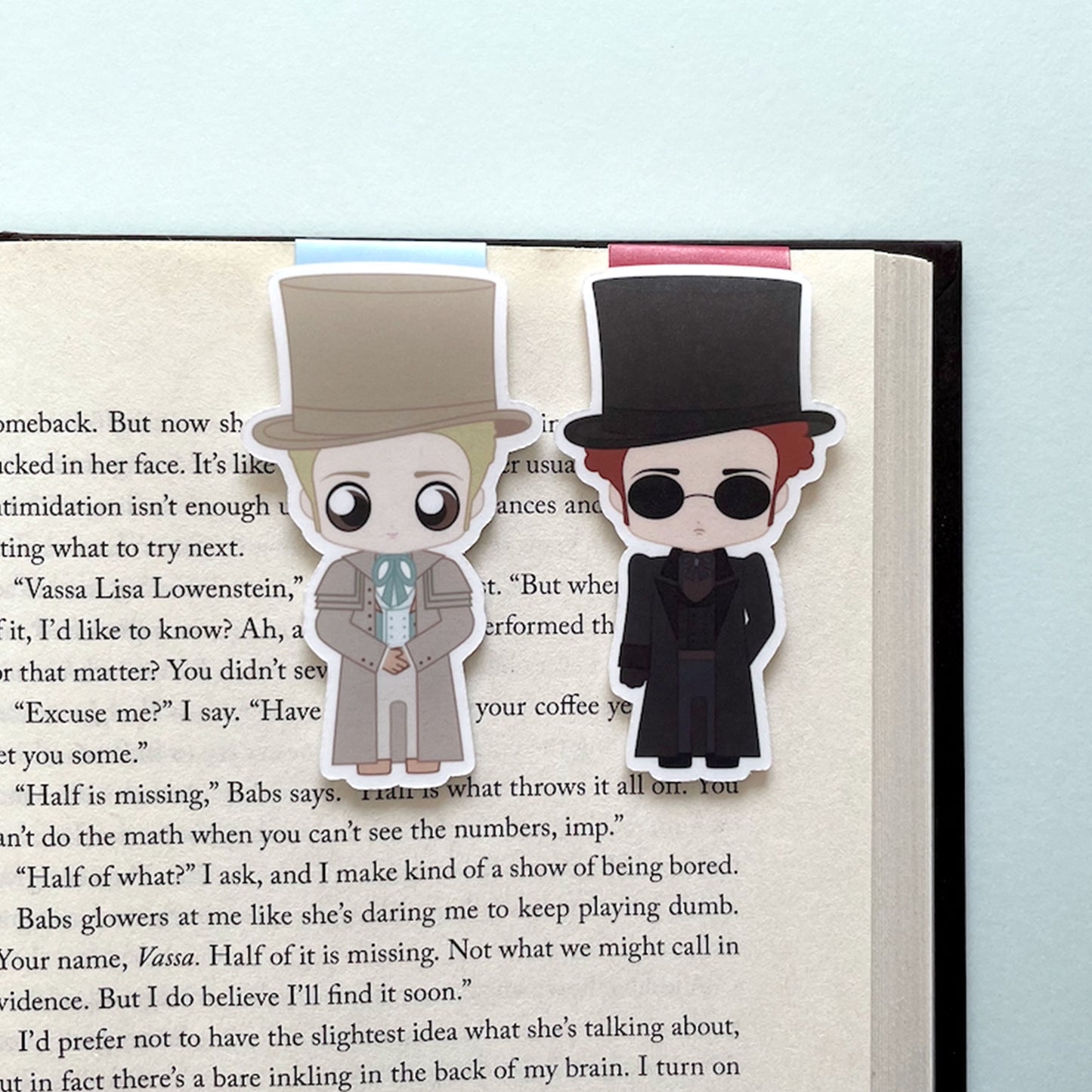 Historical "Crowley & Aziraphale" Magnetic Bookmark Set, inspired by Good Omens