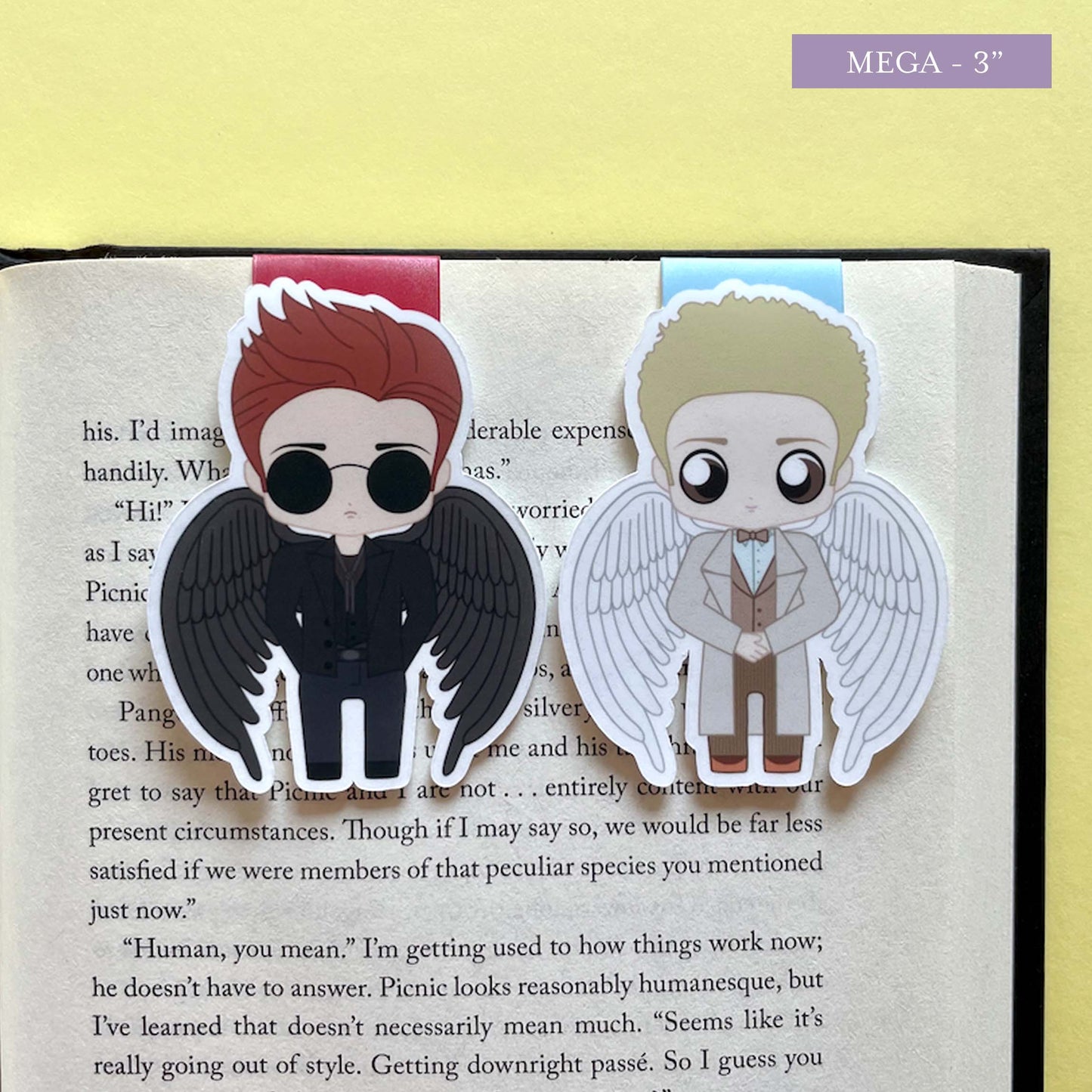 Good Omens "Winged Crowley & Aziraphale" Magnetic Bookmark Set