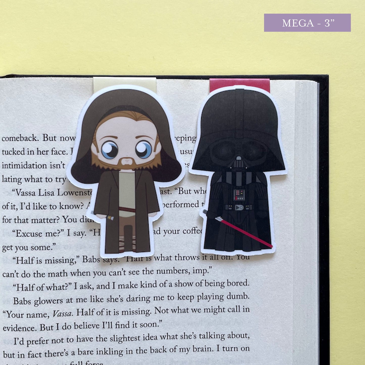 Obi-Wan Kenobi & Darth Vader Magnetic Bookmark Set, inspired by Kenobi