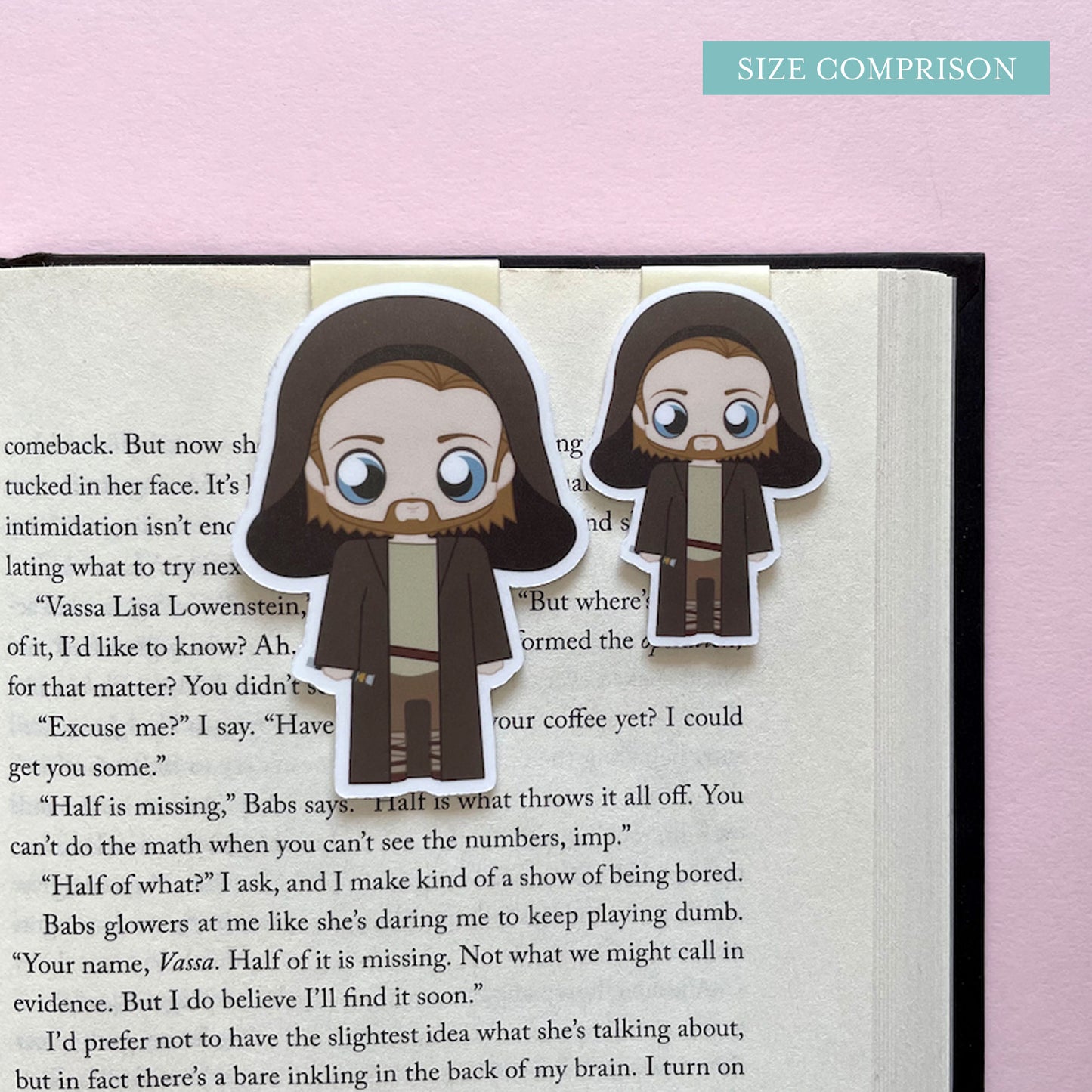 Obi-Wan Kenobi & Darth Vader Magnetic Bookmark Set, inspired by Kenobi
