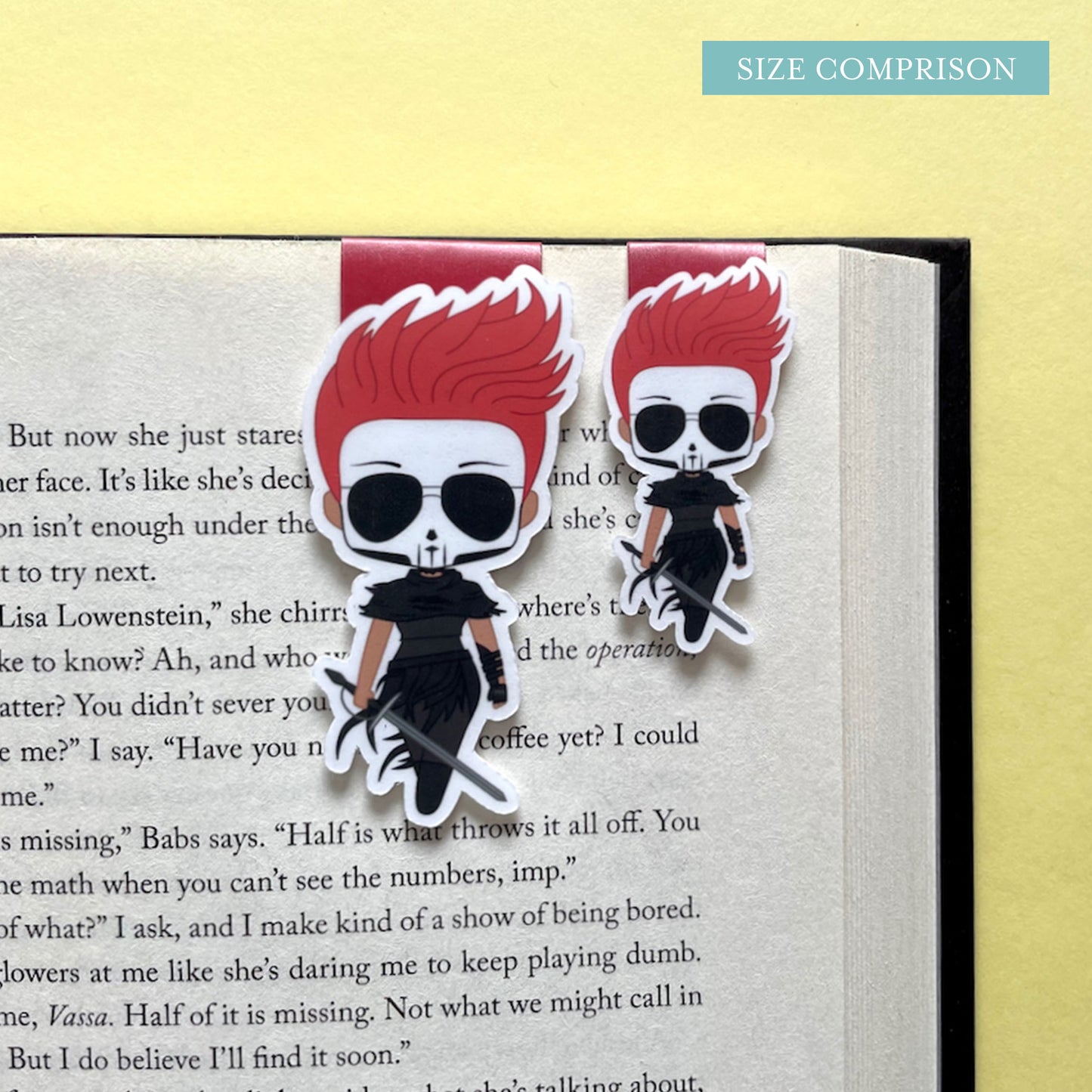 The Locked Tomb Magnetic Bookmark Trio, featuring Gideon, Harrow, and Nona