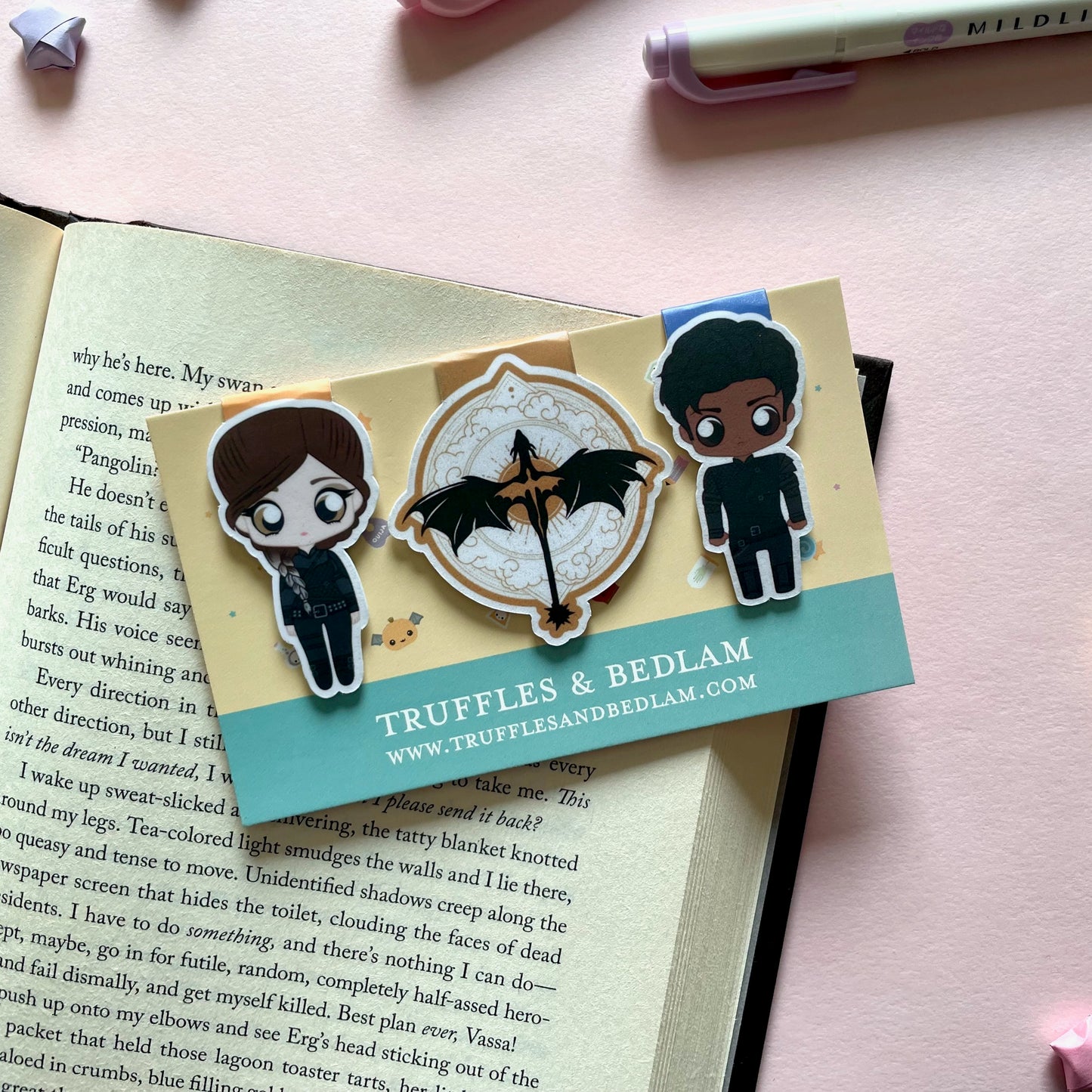 Fourth Wing Bookmark Trio - Violet, Xaden, and Dragons