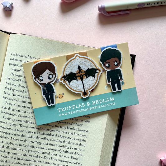 Fourth Wing Bookmark Trio - Violet, Xaden, and Dragons