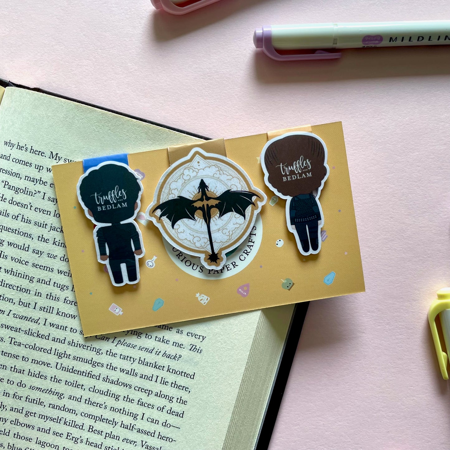 Fourth Wing Bookmark Trio - Violet, Xaden, and Dragons
