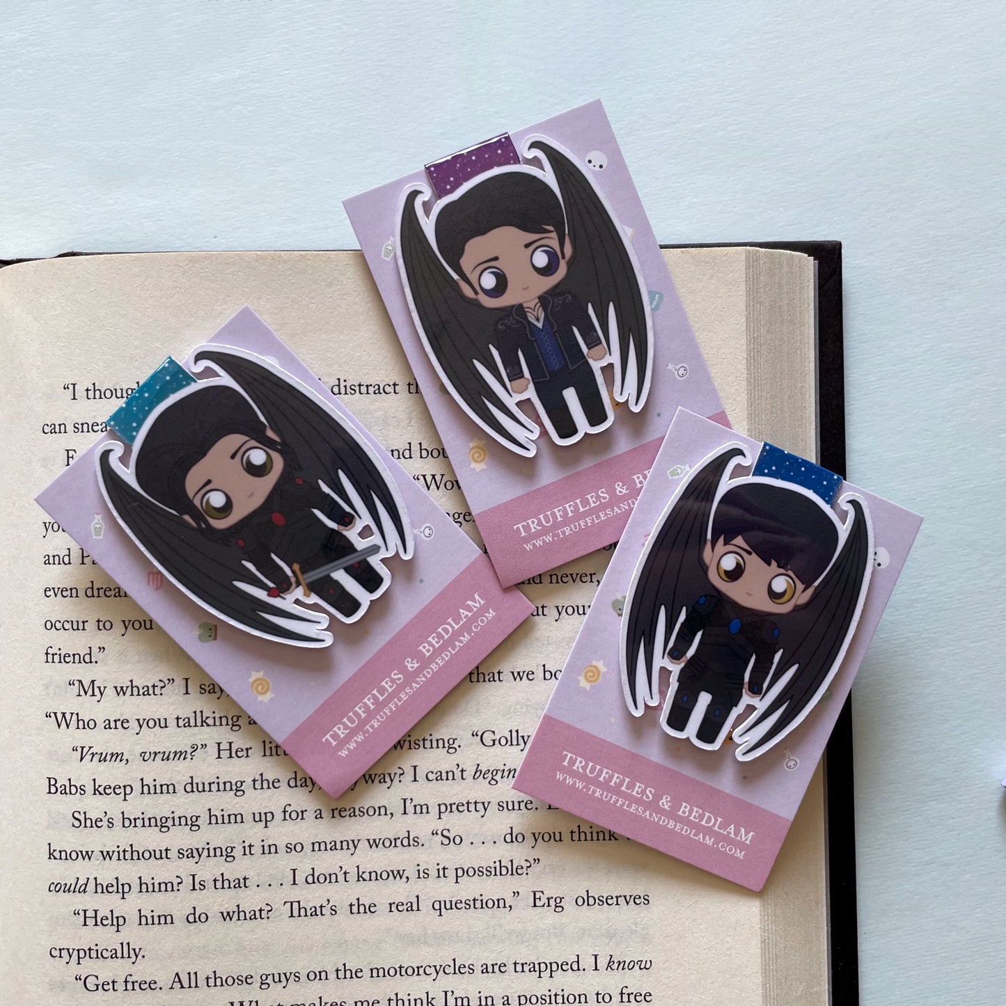 Bat Boys Magnetic Bookmark Trio: Rhysand, Cassian und Azriel, inspiriert von ACOTAR