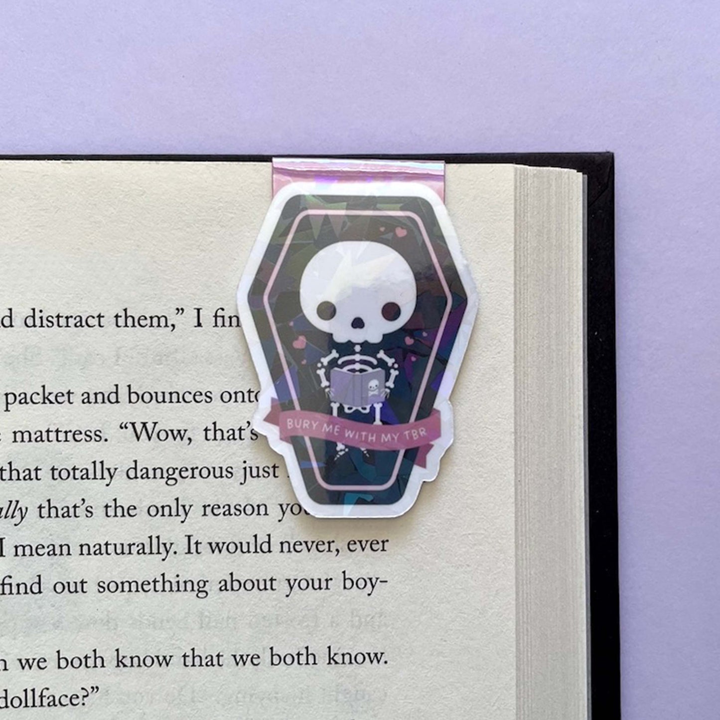 Reading Skeleton in a Coffin "Bury me with my TBR" Magnetic Bookmark