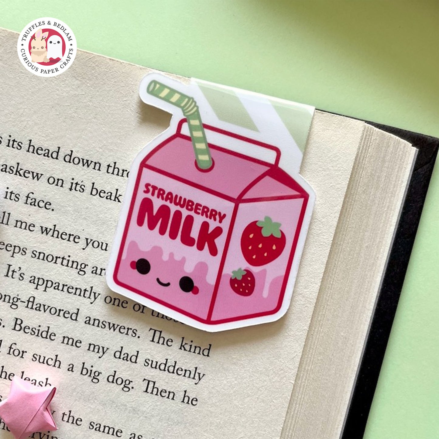 Strawberry Milk Magnetic Bookmark