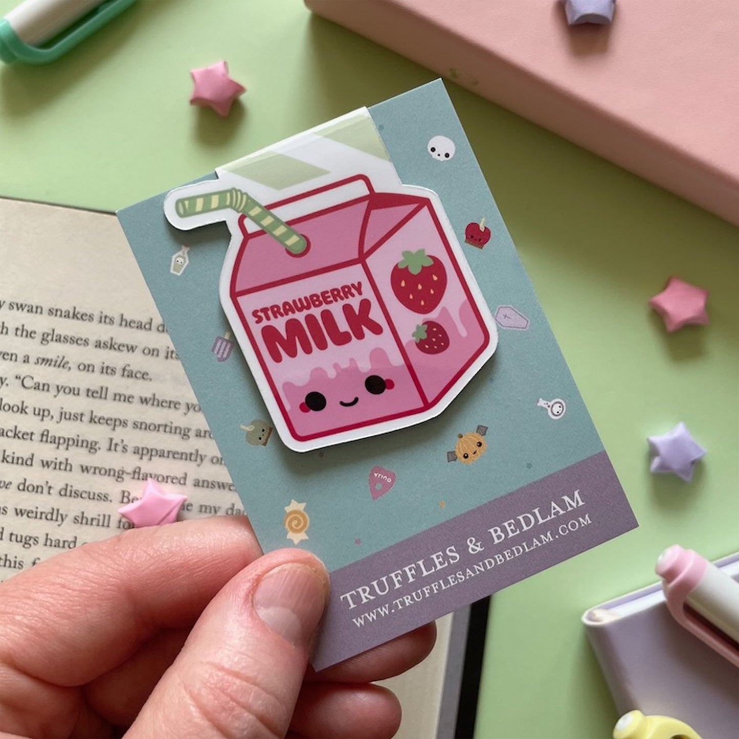 Strawberry Milk Magnetic Bookmark