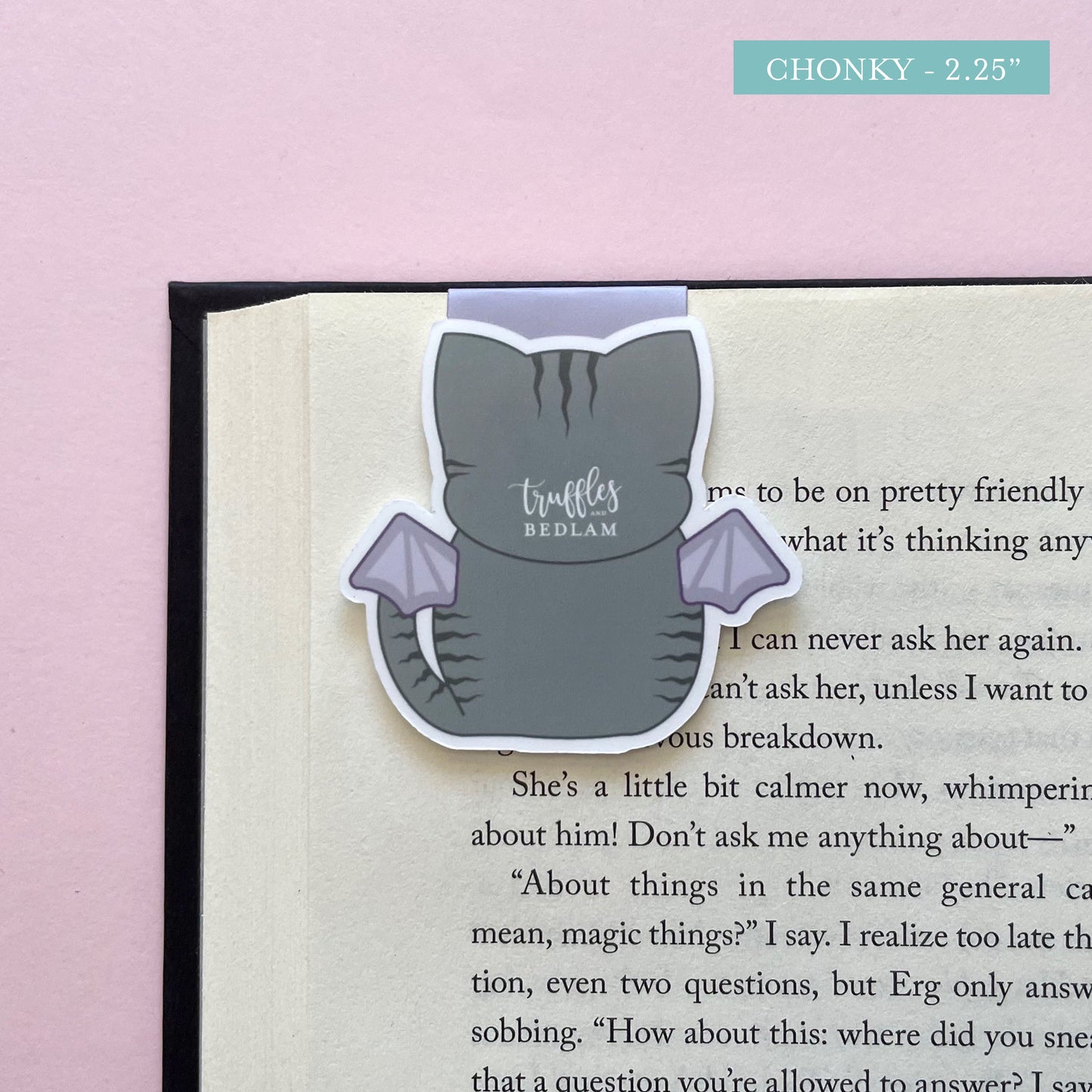 Bat Cat Chonky Magnetic Bookmark