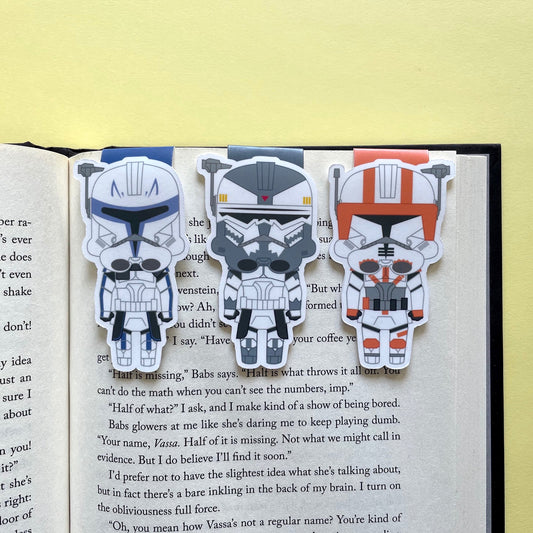 Space Wizards "Clones" Cody, Wolffe, and Rex Magnetic Bookmark Trio