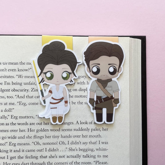 Rey & Poe Dameron "Damerey" Magnetic Bookmarks, inspired by the Rise of Skywalker