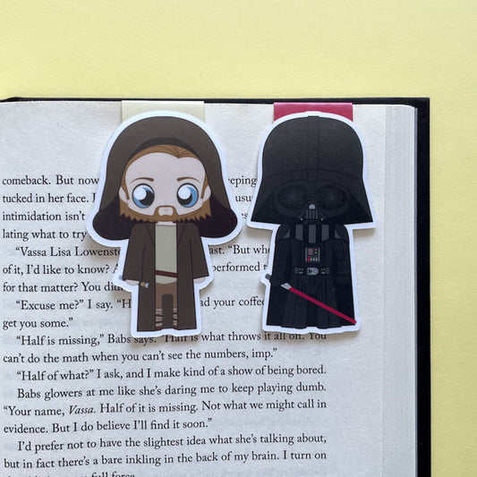 Obi-Wan Kenobi & Darth Vader Magnetic Bookmark Set, inspired by Kenobi