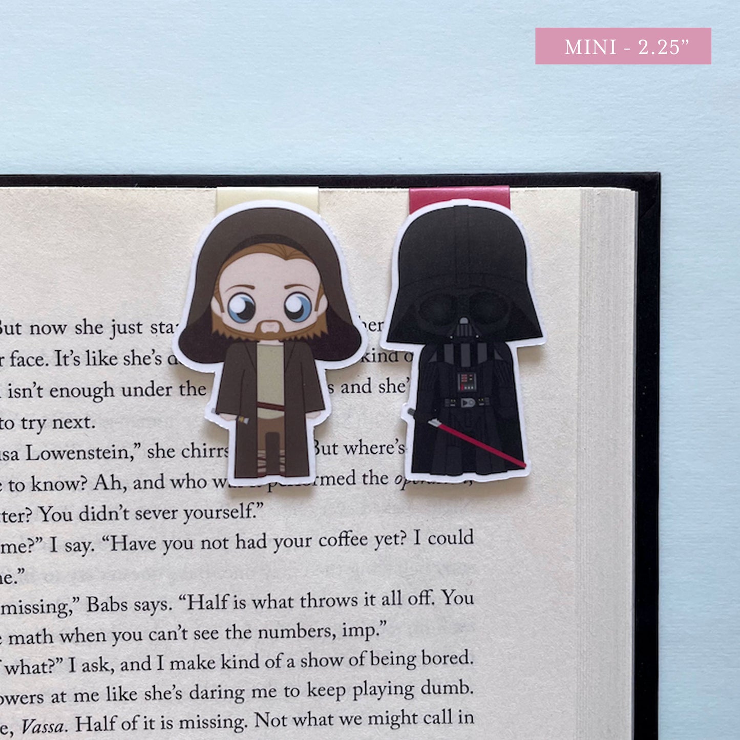 Obi-Wan Kenobi & Darth Vader Magnetic Bookmark Set, inspired by Kenobi