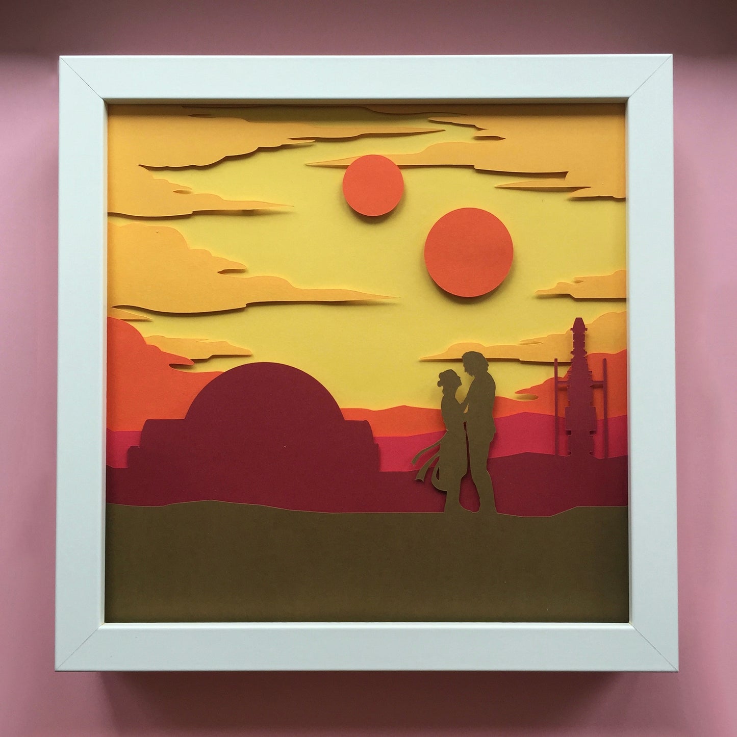 Space Wizards "Tatooine Reylo" Papercut Art